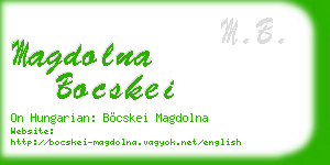 magdolna bocskei business card